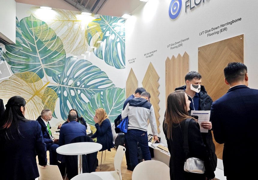 Trioflor 100% waterproof SPC wall panels attracted wide attention at the BAU Munich 2025 exhibition