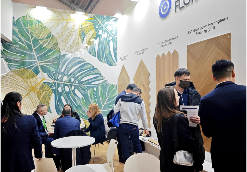 Trioflor 100% waterproof SPC wall panels attracted wide attention at the BAU Munich 2025 exhibition