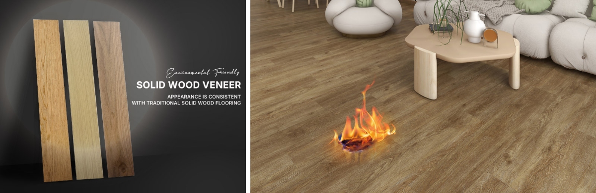 Trioflor 100% waterproof Hardwood VSPC Flooring fireproof performance