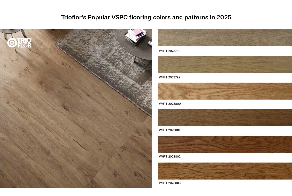 Trioflor Hardwood SPC flooring color options