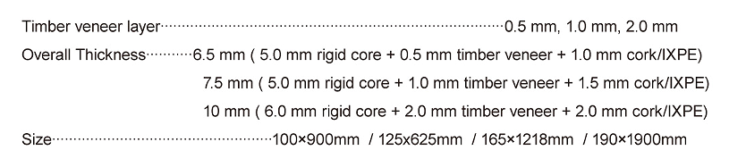 Trioflor 100% waterproof Hardwood VSPC Flooring Specifications